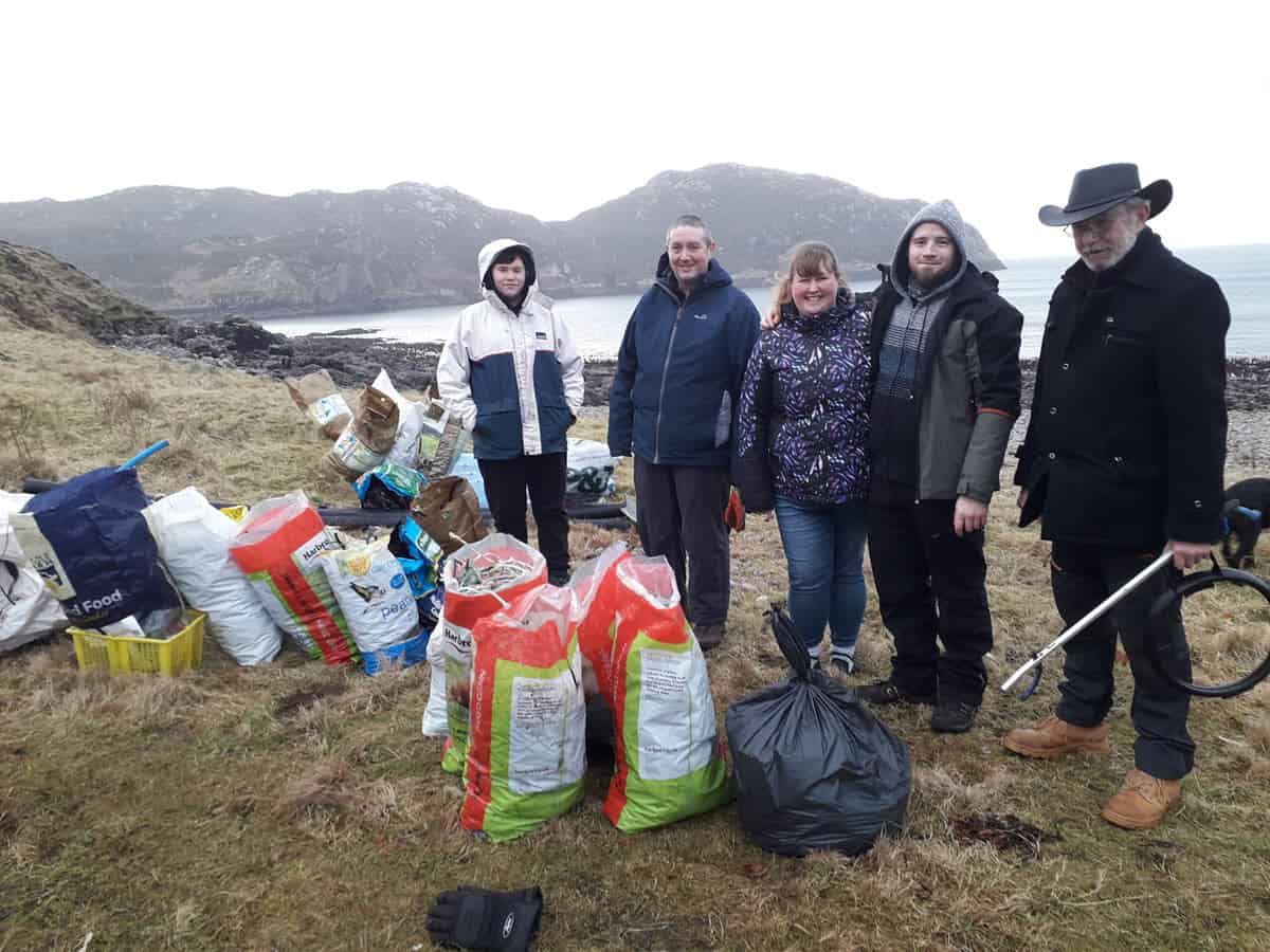 Beach cleaners at Kinlochbervie